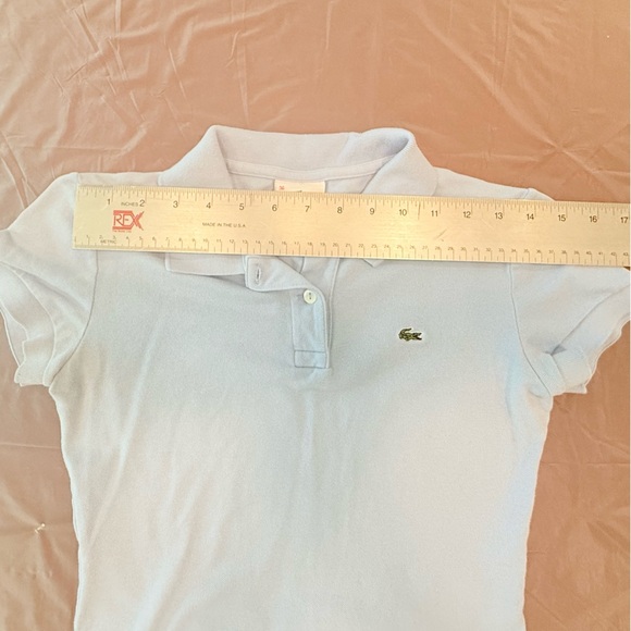 Lacoste Y2K Light Blue Women’s Short Sleeve Polo Tee Size 36 XS/Small MSRP $98 - Picture 6 of 10